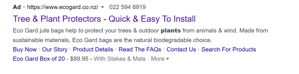 Eco Gard Google Search Ad
